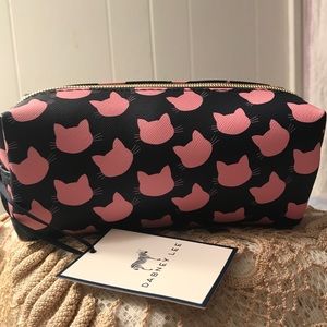 Dabney Lee Cat Makeup Bag Pink Navy